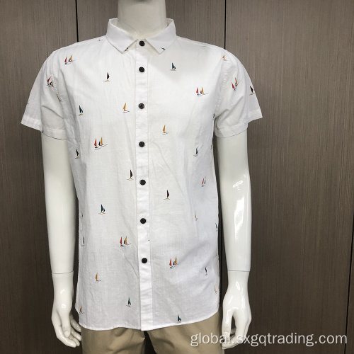 Men'S Print Shirt Fashion 100% cotton short sleeve shirt Factory